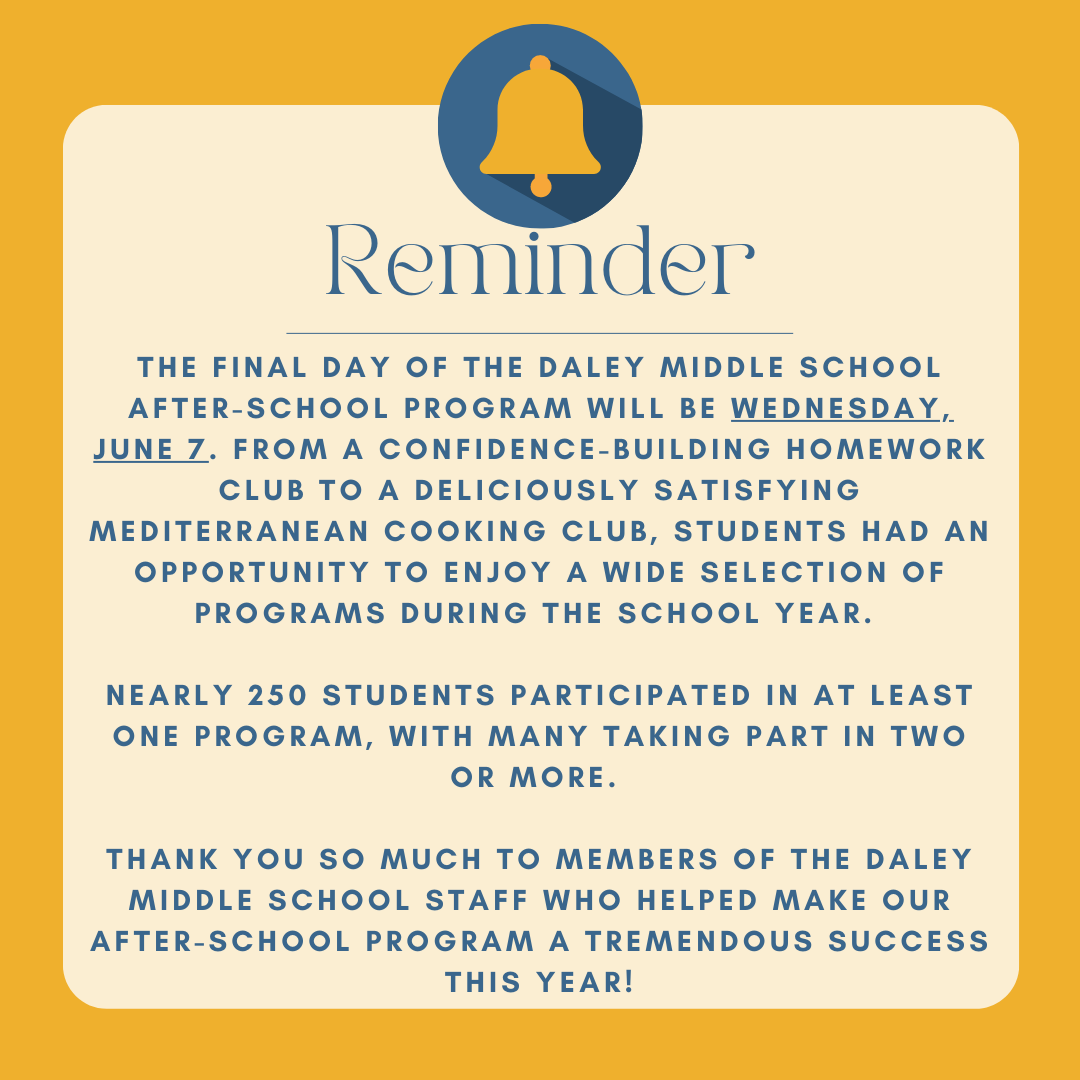 Announcement of End of 2023 After-School Program